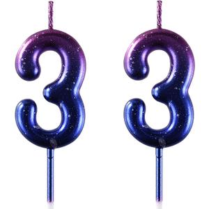 33 Birthday Candle, 33rd Cake Candles, Number 33 Birthday Candles for Cake Topper Decoration, Blue