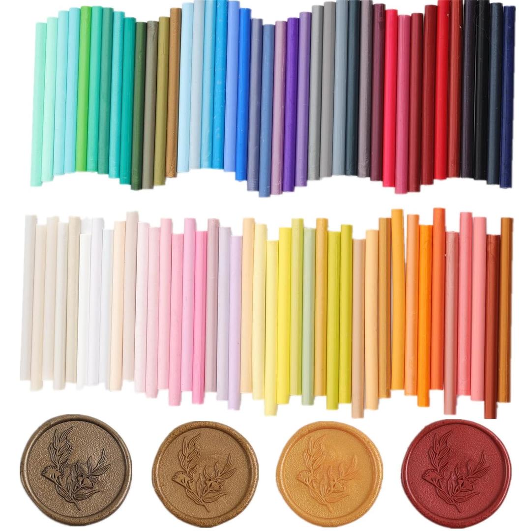 80 Pcs Glue Gun Sealing Wax Sticks for Wax Seal Stamp, 80Pcs Assorted Colors Waxs Sealings Glue Gun Sealing Waxing Sticks Mini Stick, Waxseal Sticks Great for Wedding,Christmas Gift (80)