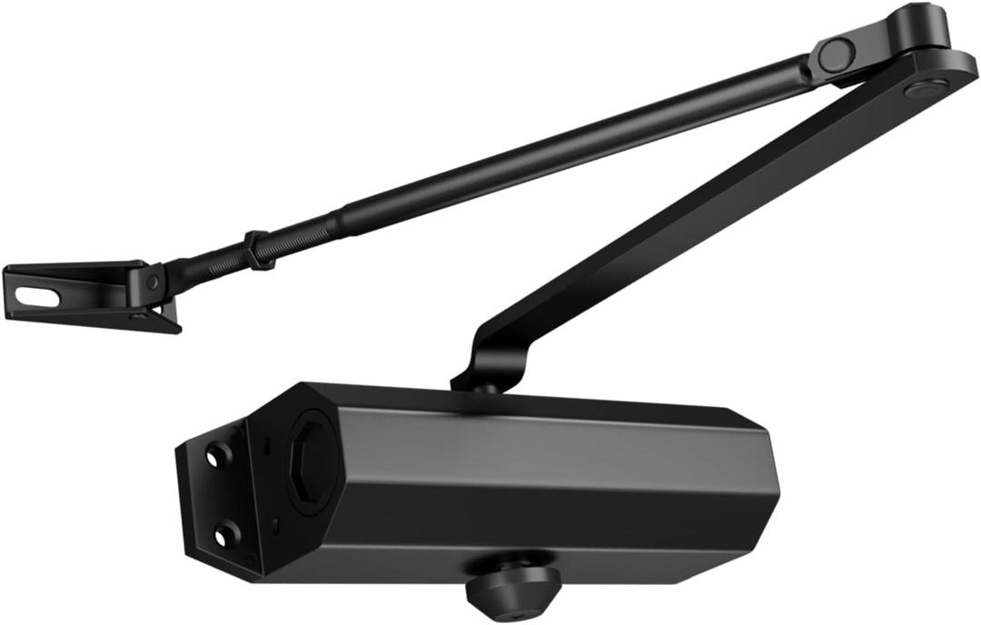 Door Closers Commercial Heavy Duty Automatic Door Closer Residential Grade 3 Spring Hydraulic Door Closer, 6.88" x 1.5" Small, Black