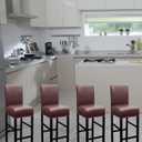 HFCNMY Bar Stool Covers,4 Pack Stretch Waterproof PU Bar Stool Covers with Backs Bar Stool Chair Covers Barstool Covers Slipcovers with Back Pub Counter Stool Chair Covers Coffee