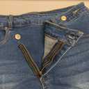 PINSV Women's High Waisted Crossover Denim Shorts (Large, Light Blue)