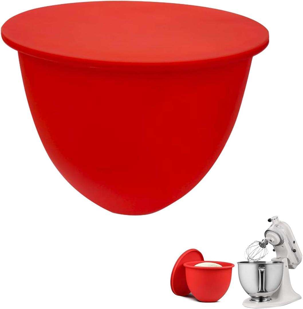 Silicone Liners for KitchenAid Mixer 5 Quart,Silicone Bowl Liners with Lid Kitchen Aid Mixers Accessories-Red