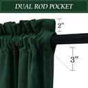 RYB HOME Green Velvet Curtains & Drapes - Half Blackout Thermal Insulating Soft Window Curtains for Bedroom Living Room Dining Sliding Glass Door, Hunter Green, 52" Width x 84" Length, 1 Pair