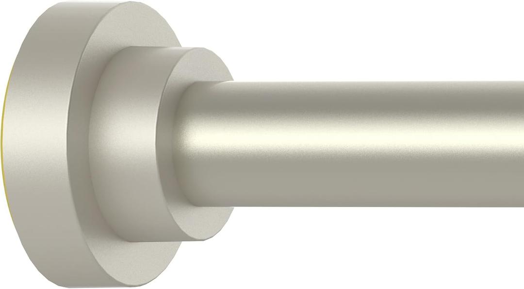 Thestoa Brushed Nickel Shower Curtain Rod Adjustable 43-78 inch, 1"Diameter Spring Tension Curtain Rod No Drill, Anti-Rust Non-Slip Shower Rod for Bathroom Tension Rod
