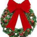 MCEAST 4 Pack Red Christmas Wreath Bows - 18 x 12 Inches Christmas Decoration Bows for Xmas Tree and Party Supplies