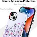 Magnetic for iPhone 14 Plus Case [Compatible with Magsafe] Colorful Floral Flower Pattern Design, Full Body 2 in 1 Shockproof Scratch Resistant Protective Cover for Women Girl (White)