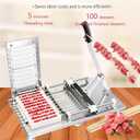 Manual Mutton Kebab Machine, Kebab Maker Press Mould, 10 Holes BBQ Bamboo Skewer Meat Making Machine, Commercial Stainless Steel Satay Meat String Machine Grilling Tool for Outdoor Picnic Camping