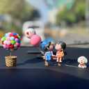 mCare Adorable Cartoon Couples Car Decoration for Dashboard, Boy Girl Cute Ornament with Dog and Balloons