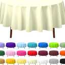 CXPSINC 8 Pack Premium Disposable Plastic Tablecloth 84" Round Table Cover for Birthdays Weddings Christmas Anniversary (Beige)