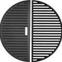 18" Half Moon Cooking Grate for Kamado Joe Classic I, II, III, Large Big Green Egg, Half Moon Reversible Griddle for Vision Grill B-11N1A1-Y2A, VGKSS-CC2, Stand-Alone Solo Stove Grill