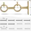 Goowin Curtain Rod Bracket, 3pcs Curtain Rod Holders, Durable Curtain Brackets for Curtain Rod, Double Curtain Rod Bracket for Living Room Bedroom Curtain rods, Drapery Rods (Gold)