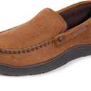 Zigzagger Men's Moccasin Slippers Memory Foam House Shoes, Indoor and Outdoor Warm Loafer Slippers (13, Camel)