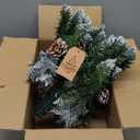 Pre-lit Christmas Garland 9 FT with 100 Warm Lights, Battery Operated Xmas Garland with Cedar Cones and Red Berries, Christmas Decoration for Mantle Fireplace Stair Railing Porch