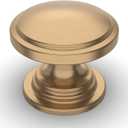 Amerdeco 10 Pack 1-1/4 inch Kitchen Cabinet Knobs Champagne Bronze Cabinet Knobs Bedroom Dresser Gold Round Drawer Knobs Single Hole Cabinet Pulls