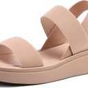 mysoft Women's Platform Wedges Sandals Slingback Lightweight Elastic Ankle Strap Low Wedges Walking Sandals Comfortable Slip On Casual Shoes (9.5)