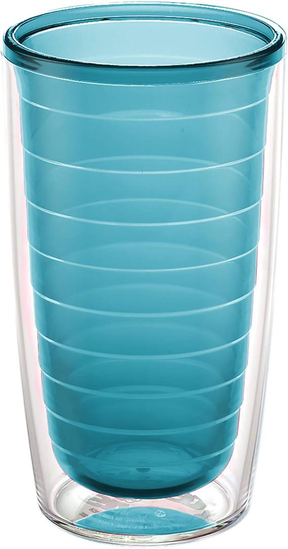 Tervis Clear & Colorful Tabletop Made in USA Double Walled Insulated Tumbler Travel Cup Keeps Drinks Cold & Hot, 16oz - 2pk, Blue Moon