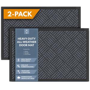 Barnyard Designs Premium Gray Non-Slip Door Mat (30" x 48", 2-Pack)