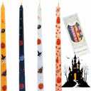 Halloween Candles 4-Pack,Scary Wax Candles for Decor,Pumpkin & Skull Design,Paper Box Gift Set,Perfect for Haunted House,Party,Table Centerpiece,Candle Decor Pack of 3