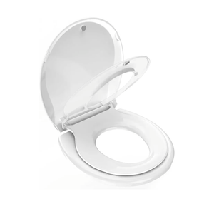 Toilet Seat with Toddler Seat, Potty Training Toilet Seat Round 2 in 1 Soft Close Quiet No Slapping, Magnetic Absorption, Easy to Install and Clean,White