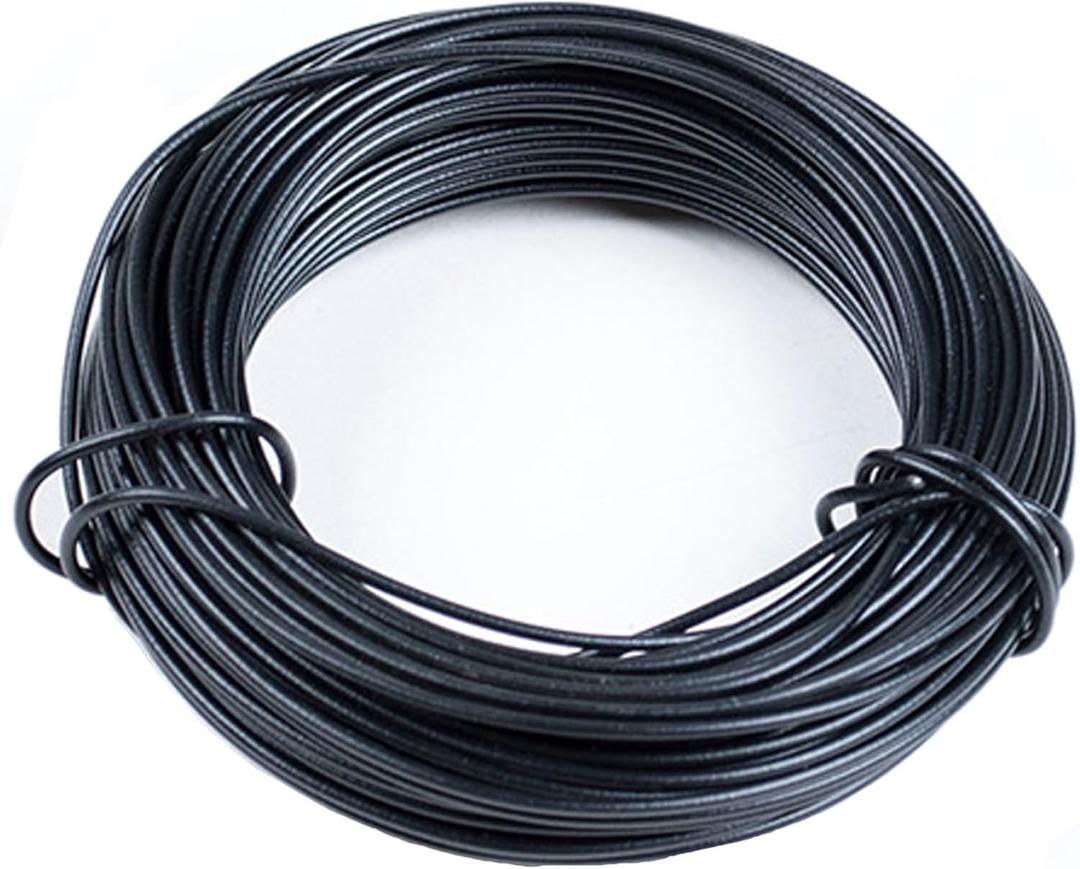 4 x 65.5 Feet Twist Ties for Climbing Plants Green Gear Ties Garden Plant Wire Outdoor & Indoor Plants Supporting Tree Tomatoes Vegetables Tape (Diameter - 2.5MM) (Black)