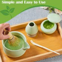KUNNV Japanese Matcha Set Bowl with Spout Whisk, Sifter, Holder, Spoon