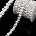 2 Yard Pearl Trim Chain String Silver Applique Fringe Ribbon Strips Beads Sewing Dress DIY Party Wedding Bouquet for decoration Bridal Costume Embellishment
