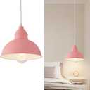 Plug in Pendant Light, 15FT Hanging Lights, On/Off Switch, Industrial Pendant Light with Plug in Cord, Metal Hanging Lamps for Living Room, Kitchen, Dining Room -Pink
