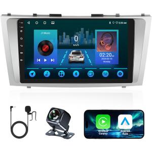 9" Android Car Stereo for Toyota Camry 2006-2011 with Wireless CarPlay/Android Auto, GPS Navigation, WiFi, Bluetooth, FM Radio, Backup Camera, Steering Wheel Control, 4G+64GB