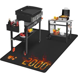 Grill Mats for Outdoor Grill, 70 X 40 Reusable Silicone Under Grill Mat, Heat Resistant BBQ Grilling Mat for Deck Protector Patio Floor Lawn (Basic)