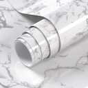 VOLEAAR Grey Marble Wallpaper Peel and Stick Countertop Paper 48" x 196"