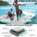 ZAFIED Inflatable Floating Dock Platform, 8'x5' Floating Island for Lake, 6 inch Thickness Non-Slip Inflatable Dock Kit for River/Pool/Beach/Ocean, Water Mat Swim Raft for Adults Kids Dogs