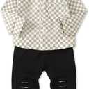 Renotemy Toddler Infant Baby Boy Clothes Outfit Long Sleeve Hoodie Sweatshirt Casual Fall Winter Clothes Set for Toddler Boy (Black)