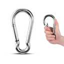 Large Carabiner Clip Hooks, 1pc 7 inch Carabiner Heavy Duty, 304 Stainless Steel Spring Snap Hook Fits Camping Hanging Hiking Weight Lifting, Metal Clips for Rope or Chain (M14-7.00")