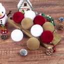 12 Pcs Velvet Christmas Balls Bulk Shatterproof Plastic Christmas Tree Decorations for Decorative Hanging Baubles (12, WhiteWine redKhaki, 3.94Inch)