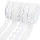 LaRibbons White Ribbons for Crafts 6 Rolls 27.5 Yards TTL Thin Ribbon for Sewing Wedding Gift Wrapping Home Decor