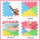 Nuanchu 60 PCS Kids Foam Puzzle Floor Mat Bulk - Solid Color Foam Play Mat with Borders Interlocking Multi Use Floor Rug for Children, 12 Inch(Colorful)