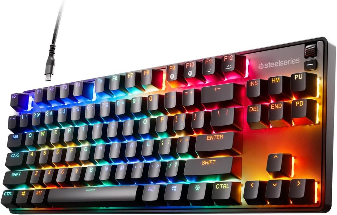 SteelSeries New Apex 9 TKL  HotSwap Optical Mini Keyboard  TKL Esports Design  Optical Switches  RGB Customization  Aluminum Alloy Frame  Double Shot PBT Keycaps