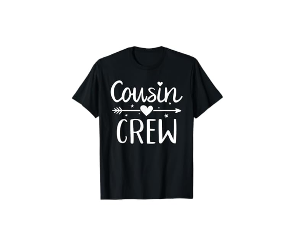 Cousin Crew TShirt  Kids, Family  Unisex  Short Sleeve  TShirt  Black  Small