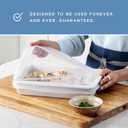 Stasher Reusable Silicone Stretch Lid for Casseroles, Pans, Baking DishesRectangle Replacement Lid, 9x13, Stretchable, Leak-Free, Microwave Safe, Dishwasher Safe, Food Cover, Eco-Friendly, Clear