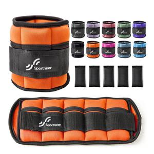 Sportneer Adjustable Ankle Weights Set - 1 Pair (2-10 lbs) Removable Sandbags for Women & Men, Comfortable Neoprene Leg Weights for Walking, Running, Pilates, Yoga, Home Workout & Physical Therapy