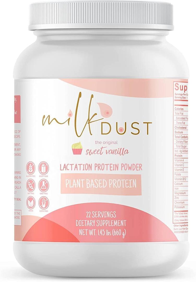 MILK DUST Protein Powder 660g | Breastfeeding Powder for Nursing Moms | Lactation Support Pea Powder | Vegan & Dairy-Free | Sweet Vanilla | 22 Servings (Vanilla.), EXP APR 24 2027 
