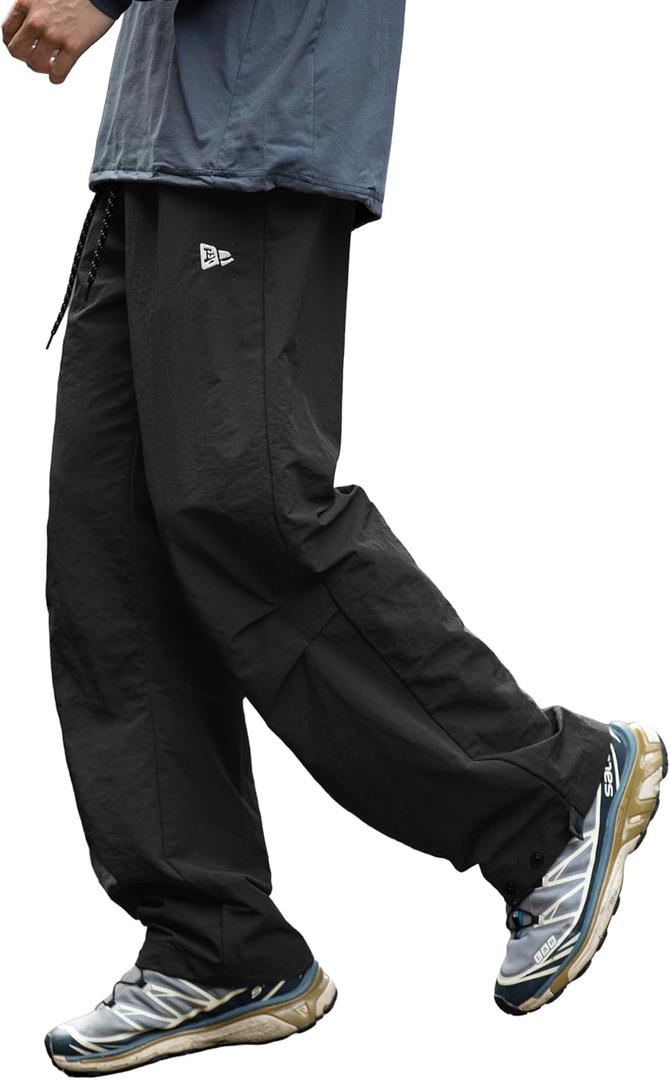 Mens's Baggy Cargo Pants Casual Parachute Pants Loose Fit Hip Hop Harme Lightweight Water Resistant Pants with Pockets (Medium)