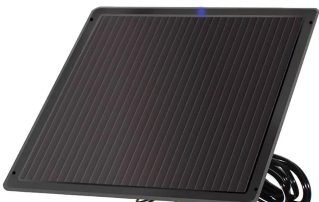 Solar Panel, Battery Trickle Charger Up to 5 Watts of Solar Power Current: I=350mAmps Voltage (Open Current):Voc=24 Volts, 14"x 14"