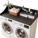 Memobarco 2 Tiers Washer Dryer Countertop, 54" Width x 27.5" Depth Laundry Countertop Organization, Wooden Washer and Dryer Topper for Folding, Sorting & Ironing, Easy to Install, Black, Two Tiers