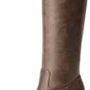 DREAM PAIRS Womens Knee High Round Toe Platform Boots (Brown, S) Size: 6.5