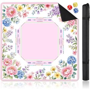 Pink Mahjong Mat, 31.5" American Mahjong Mat with Rules, Shipped Rolled