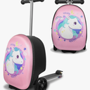 ALVOD 2-in-1 Scooter Suitcase, Foldable & Lightweight Scooter Luggage for Kids with LED Light Wheel