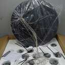 KoKo&Yukina 12-Light Black Mid Century Modern Chandelier for Living Room Staircase Chandelier for Entryway Clear Globe Glass Chandelier High Ceiling Chandeliers Foyer Entryway (Bulb & Remote Incl.)