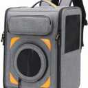 Cat Backpack Carrier, Bubble Expandable Cat Carrier for Cats or Small Dogs up to 15lbs, Airline-Approved, Large Space & Breathable Pet Backpack for Traveling, Hiking