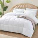 STWIENER 100% Viscose Made from Bamboo Comforter for Hot Sleepers- Breathable Cooling Silky Soft Duvet Insert Queen Size-with 8 Corner Tabs- All Season Comforter (88x88 Inches, White)